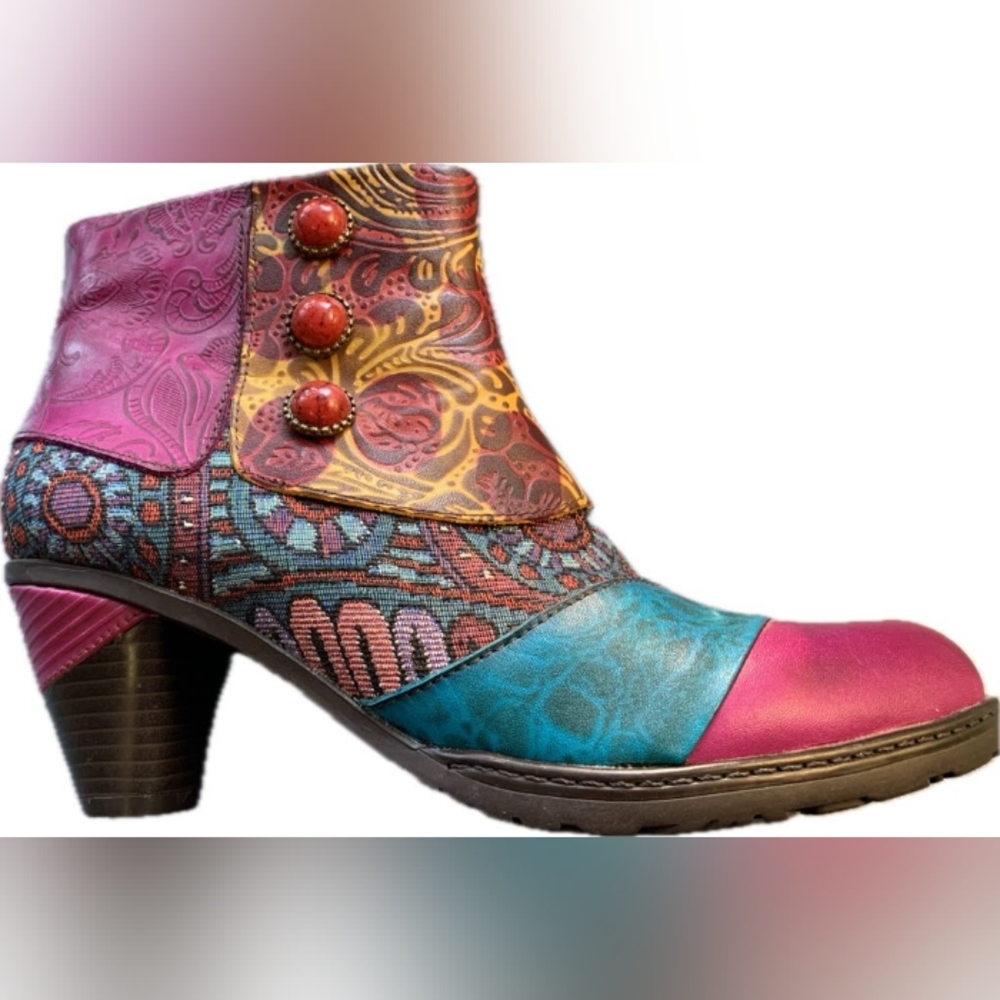Socofy Multicolored Ankle Boots Size 41 / 9.5
